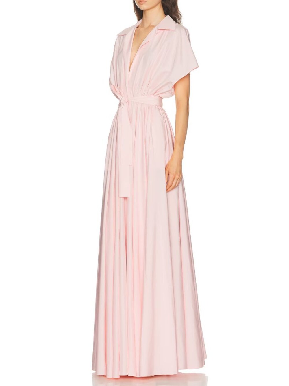 Norma Kamali Belted Flared Shirt Dress Pink sz M BNWT